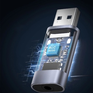 Внешняя звуковая карта, адаптер Ugreen USB A 2.0 - 3,5 мм мини-джек