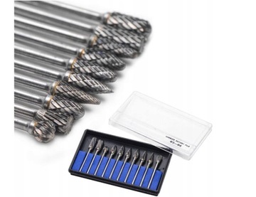 ФРЕЗА РОТОРНЫЕ НАПИЛЬНИКИ ПО МЕТАЛЛУ ТВЕРДОСВЕРДЫЕ НАБОР 10 ШТ.