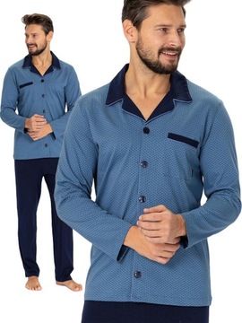 Rozpinana piżama męska M-Max NORBERT niebieska L