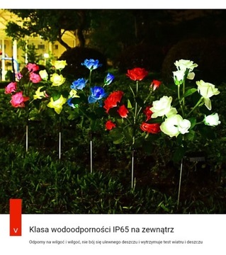 Декоративные светильники для сада на солнечных батареях Red Rose