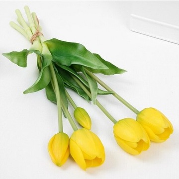 ТЮЛЬПАН ЖЕЛТЫЙ РЕЗИНОВЫЙ СИЛИКОНОВЫЙ ТЮЛЬПАНЫ КАК ЖИВОЙ ВЕСЕННИЙ БУКЕТ ELINEHOUSE