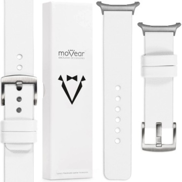 Pásek pro Samsung Galaxy Watch Ultra kožený 22 mm Bílý elegantní Movear