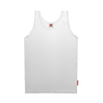 BAWEŁNIANA BIAŁA PODKOSZULKA MĘSKA GŁADKA TSHIRT SPORTOWA NA RAMIĄCZKACH M