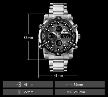 Zegarek Mechaniczny MĘSKI Automatyczny STALOWY Luksusowy SKMEI + Pudełko