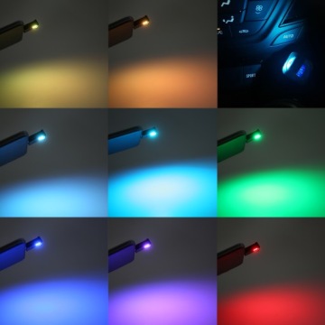 USB-СВЕТОДИОДНАЯ АВТОМОБИЛЬНАЯ ЛАМПА RGB ОКРУЖАЮЩИЙ СВЕТ С РЕГУЛИРУЕМОЙ ЯРКОСТЬЮ