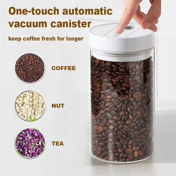 Электрический контейнер для кофе емкостью 1100 мл, стеклянная банка с вакуумным уплотнением