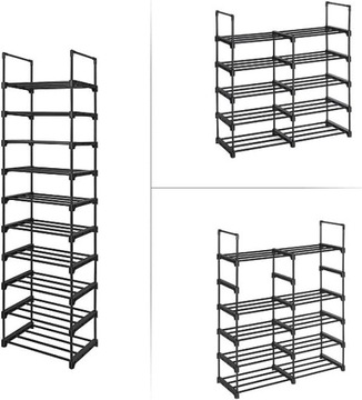 Szafka stojak regał półka na buty 45 x 174 x 30 cm 10 poziomowy LSA25BK