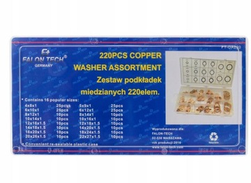 МЕДНЫЕ ШАЙБЫ МЕДНЫЕ ШАЙБЫ ПРОКЛАДКИ CU ШАЙБА 220 ШТ.