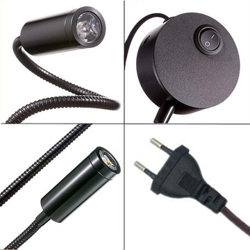 Светодиодный настенный светильник для чтения, черный прикроватный светильник с сенсорным управлением