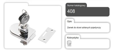 ZAMEK MEBLOWY DO MEBLI DO DRZWI SZKL.POJEDYŃCZ./CHROM 408 AMIX