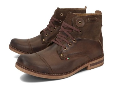 BUTY MĘSKIE SZTYBLETY OCIEPLANE SKÓRA 812 BRĄZ 41