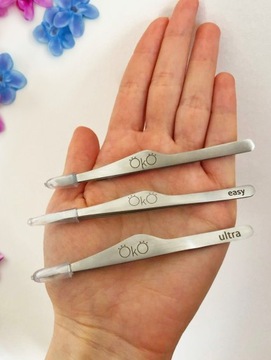 Пинцет для бровей, заточенный вручную, скошенный, EASY TOUCH 02 OkO