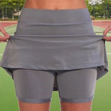 Женские спортивные штаны, короткая юбка, однотонные карманы