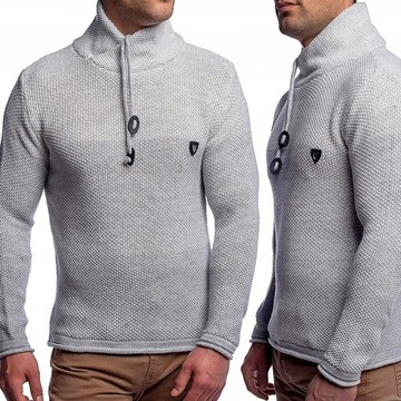 SWETER MĘSKI WYSOKI KOŁNIERZ CIENIOWANY OMBRE