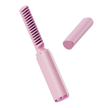 Bezprzewodowa szczotka do prostowania włosów Elektryczny grzebień na gorąco Wielofunkcyjny różowy