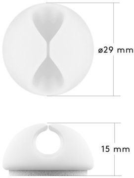 Organizer kabli - zestaw 5 szt. biały