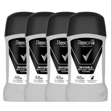 4x Antyperspirant męski Rexona Men Invisible Black+White 50 ml