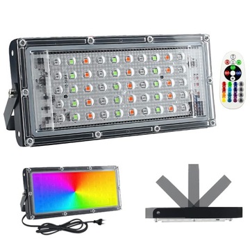 HALOGEN NAŚWIETLACZ REFLEKTOR LAMPA LED RGB STROBOSKOP IMPREZOWY 16 KOLORY