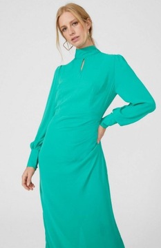 principles NG8 nwq zielona midi sukienka stójka długi rękaw 46