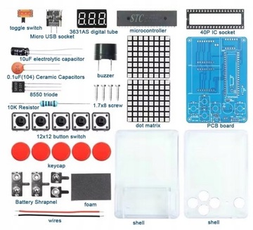 Gra Snake Tetris Racing Samolot + obudowa do lutowania DIY kit