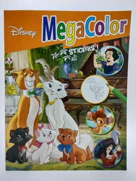 КНИГА-РАСКРАСКА MEGA COLOR Наклейки с машинками Disney PIXAR