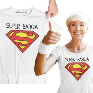 Koszulka z nadrukiem SUPER BABCIA Dzień Babci