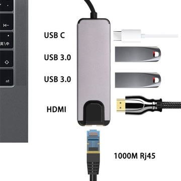5 в 1 Type-C 3.1 пять в одном конвертер HDMI RJ45 «мульти в одном»