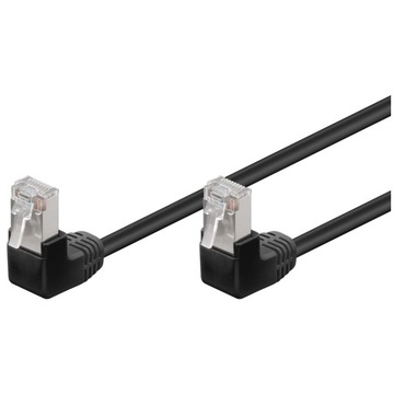 Kabel krosowy CAT 5e F/UTP, kątowy 2x90° czarny 3m Goobay