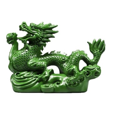 Rzeźba w drewnie figurka chińskiego smoka dekoracja Fengshui do stylu życia D