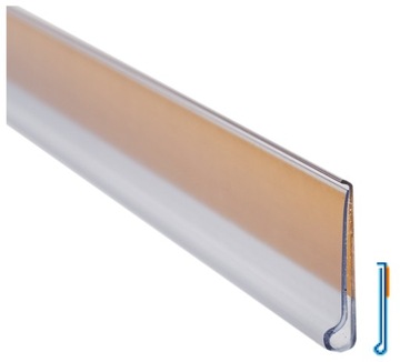 ЭТИКЕТКА КАРМАН С КРЫШКОЙ, КЛЕЙКАЯ, ПРОЗРАЧНАЯ, 18Х200 ММ - 50 ШТ.