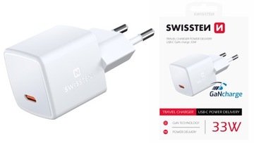 СЕТЕВОЕ ЗАРЯДНОЕ УСТРОЙСТВО SWISSTEN USB-C PD GaN 33 Вт