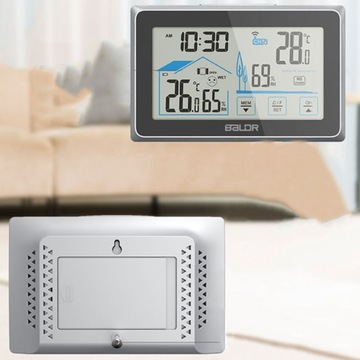 БЕСПРОВОДНАЯ ПОГОДНАЯ СТАНЦИЯ-ГИГРОМЕТР ЧАСЫ С ДИСПЛЕЕМ + ДАТЧИК