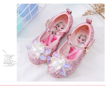 FROZEN SHOES FROZEN ELSA ELZA БЛЕСТЯЩИЕ БАЛЕТКИ РОЗОВЫЕ