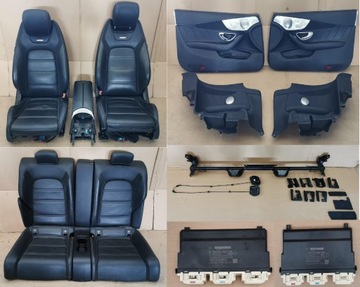 FOTELE PODGRZEWANE LISTWY MODUŁY DREWNO KPL. MERCEDES W205 COUPE C63 AMG 1