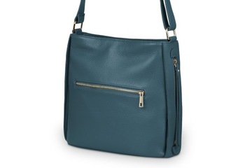 Бирюзовая кожаная сумка Vezze Anfora