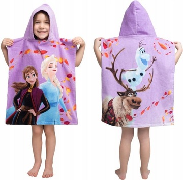 RĘCZNIK OKRYCIE FROZEN KRAINA LODU PONCZO DZIECKO ELZA ANNA DISNEY BAWEŁNA