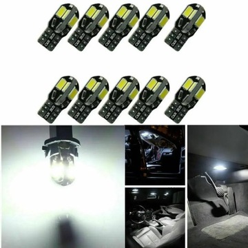 10 шт. W5W T10 светодиодные лампы Canbus 5730 8SMD 194 168 светодиодные лампы для интерьера автомобиля купол