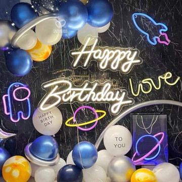 Персонализированный светодиод Neon Happy Birthday для лампы