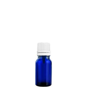 BUTELKA SZKLANA 10ml NIEBIESKA Z NAKRĘTKA PLASTIKO