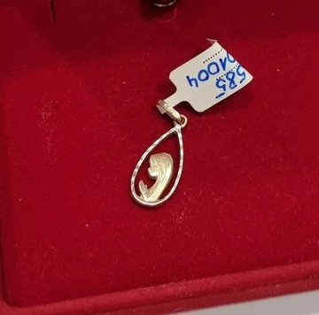 ZŁOTA ZAWIESZKA MODLĄCA SIĘ KOBIETA 585/0,86G/2,5CM