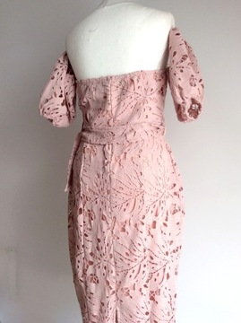 BOOHOO sukienka ołówkowa koronkowa różowa 40 L