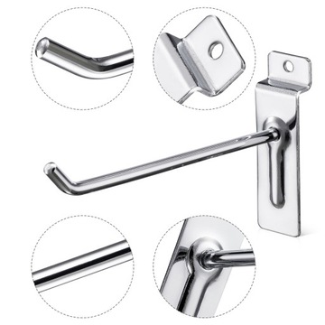 ПОДВЕСКА С КРЮКОМ 10 СМ, ХРОМИРОВАННАЯ МОНТАЖНАЯ ПАНЕЛЬ, НАСТЕННАЯ ПЛАНЕКА, ПРОСТРАНСТВЕННАЯ ПАНЕЛЬ