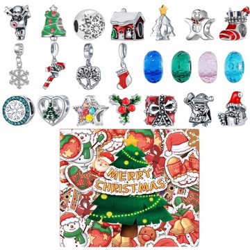 Kalendarz adwentowy DIY Bransoletka Charms Koraliki 24