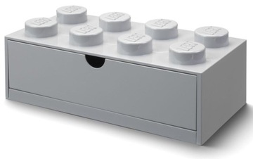 LEGO POJEMNIK KLOCEK SZUFLADA 8 NA BIURKO SZARY