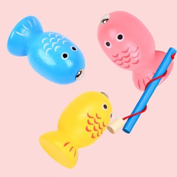 РЫБАЛКА, МАГНИТНАЯ, 2 х УДОЧКА, ЛОЙМА ЧЕРВЯ, ДЕРЕВЯННАЯ РЫБА