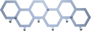 Wieszak HEX Plastry Miodu Metalowy Mocny Szary