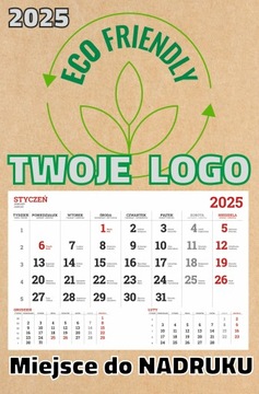 Календарь ECO SINGLE 2025 с фирменной печатью вашего логотипа, 150 шт.