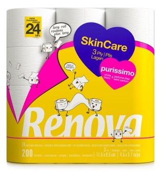 Papier toaletowy Renova Skin Care Purissimo 24 rol