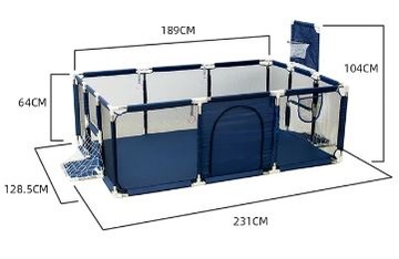 Duży kojec dla dzieci suchy basen plac zabaw 231x129 cm!