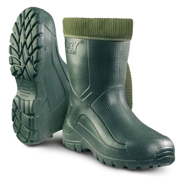 Kalosze ocieplane zielone do lasu DRY WALKER Xtrack Short